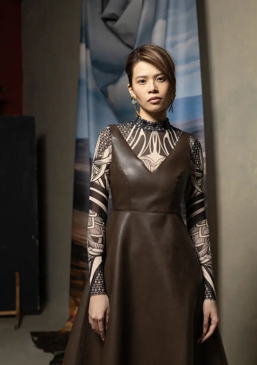 Dress Made of Eco-Leather