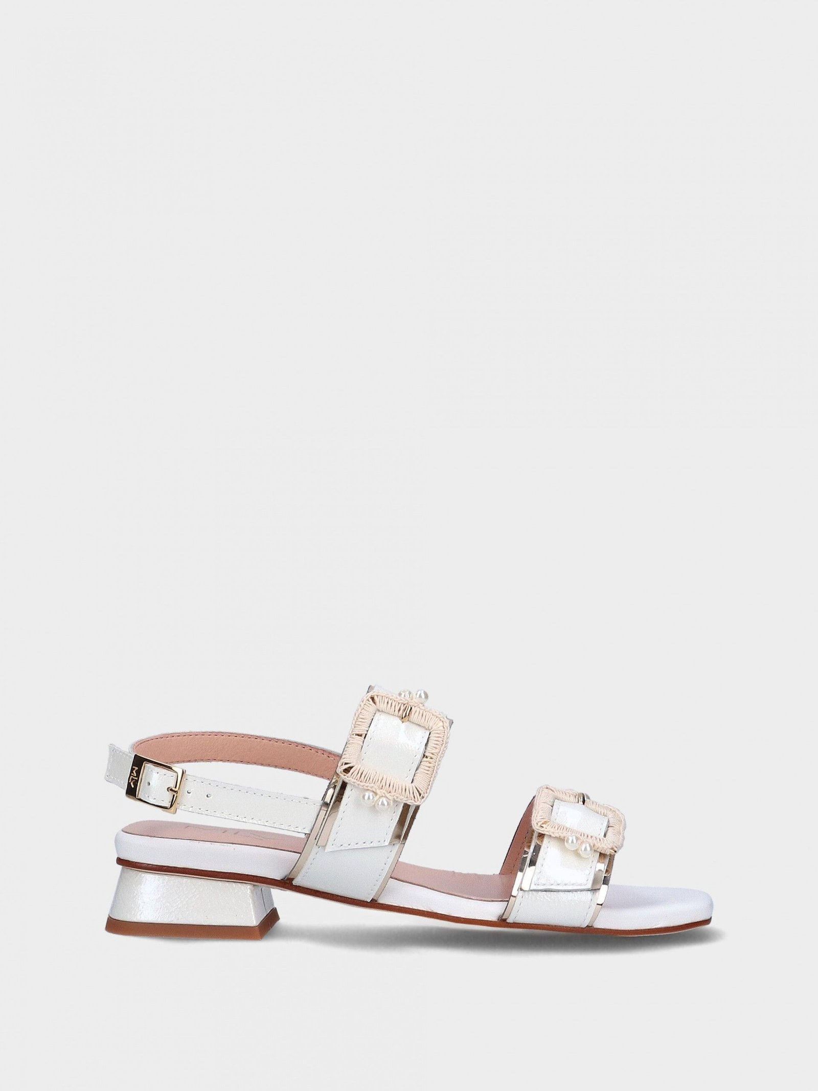 White Low Heel Sandals Carol 80