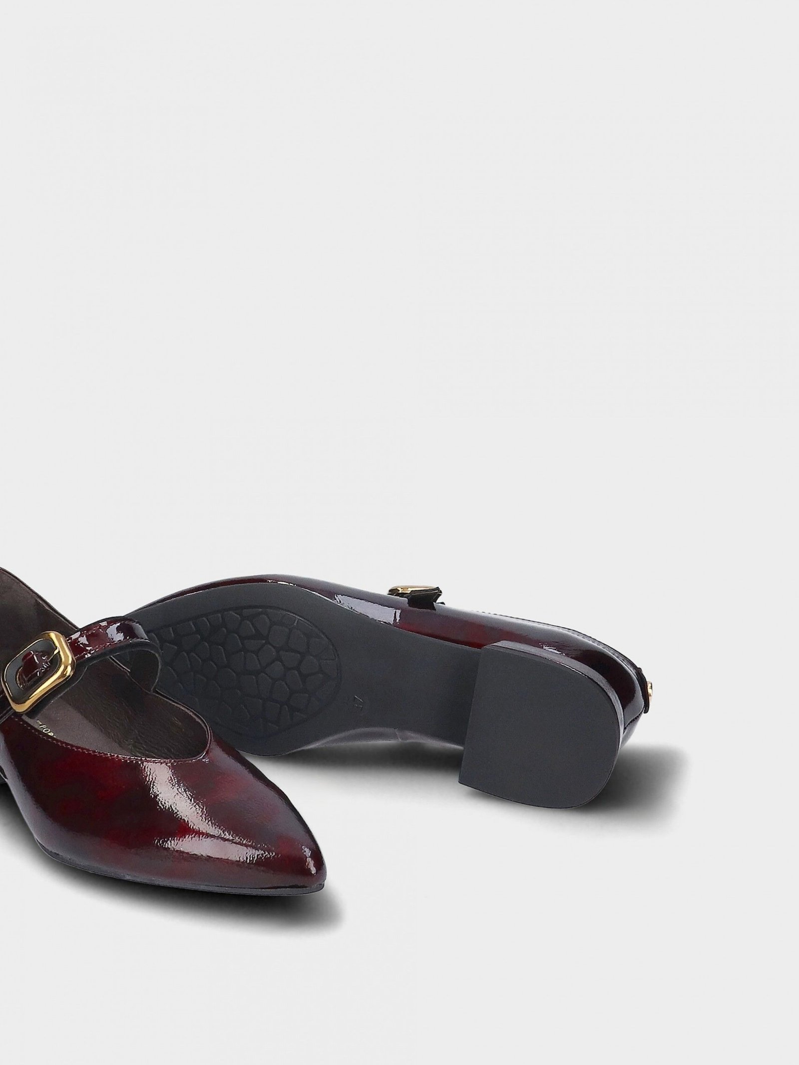 Burgundy Low Heel Shoes Lea 100